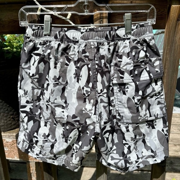 Psycho Bunny Mens Chuck All Over Print Swim Trunk in Black/Gray Camo Men's SZ XS - Picture 6 of 6